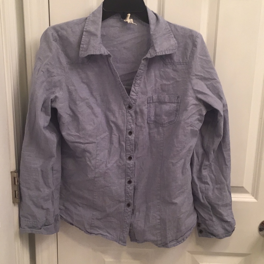 Light Blue Tailored Button Up Bourse